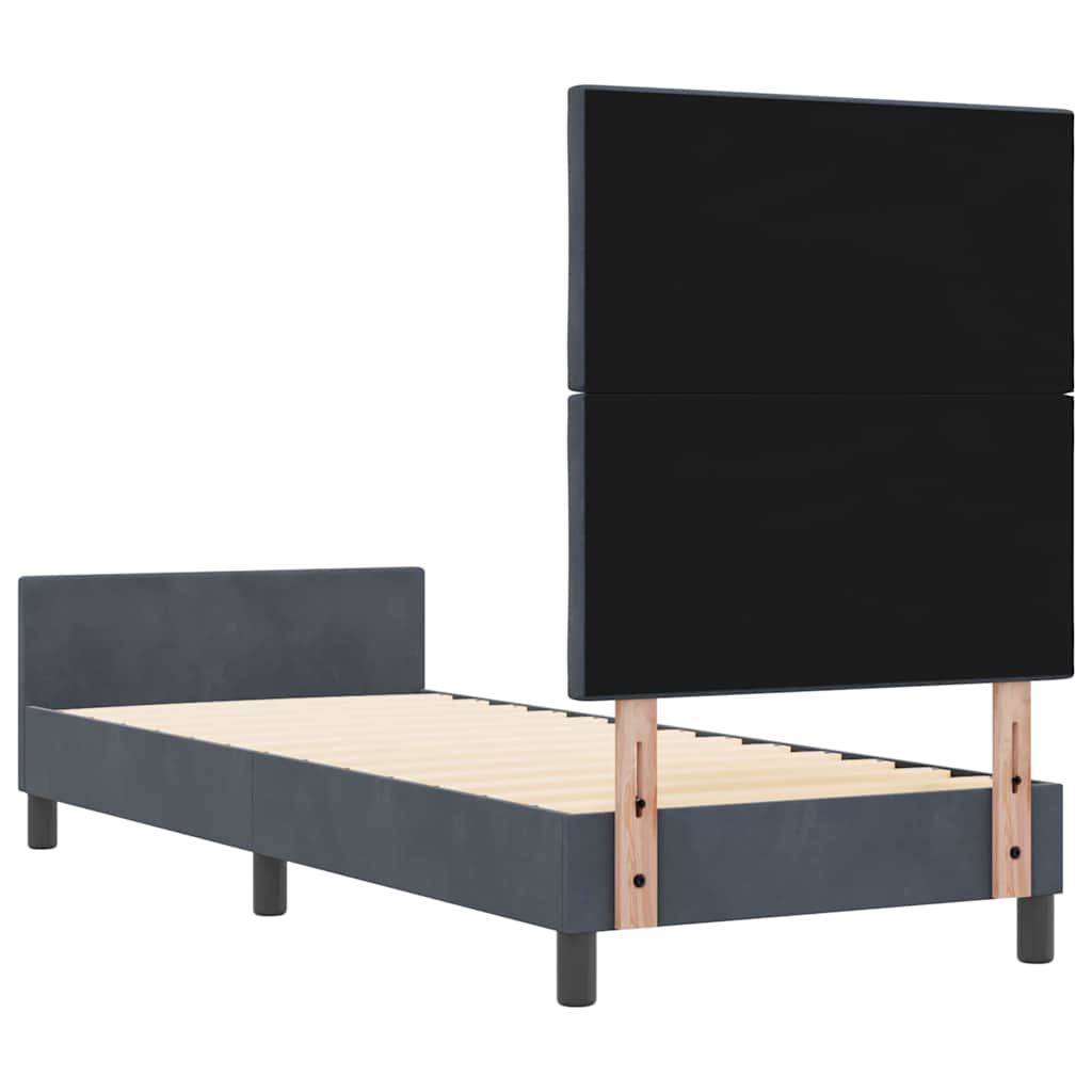 Boxspringbett mit Kopfteil Dunkelgrau 80 x 200 cm Samt