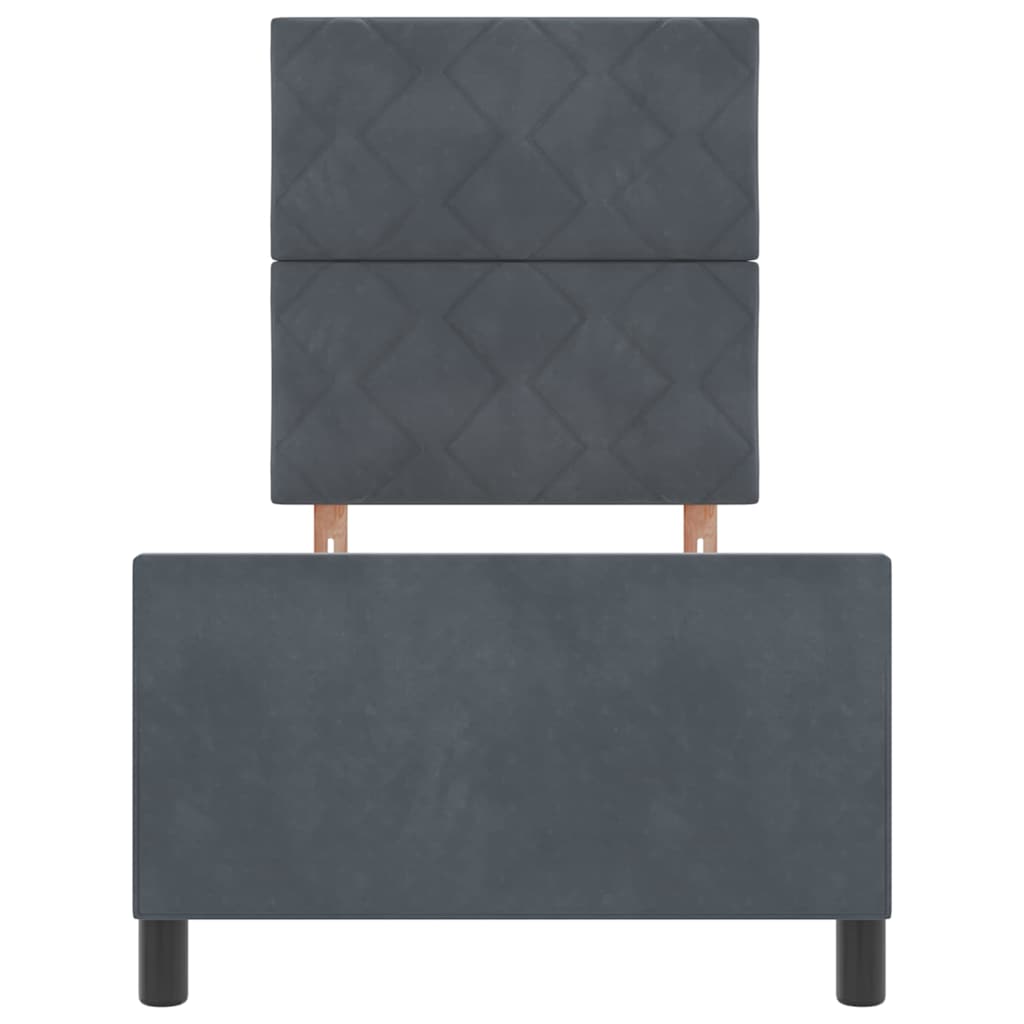 Boxspringbett mit Kopfteil Dunkelgrau 80 x 200 cm Samt