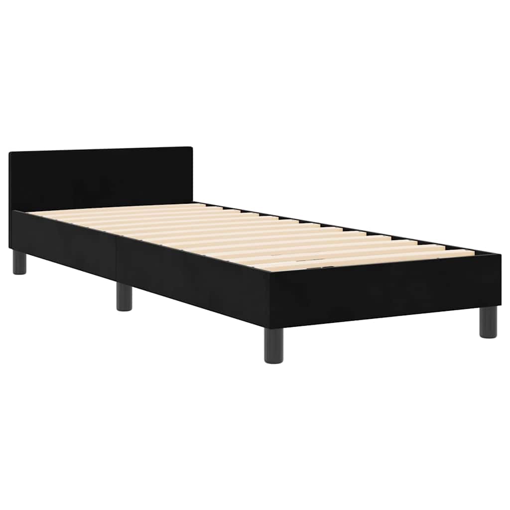 Boxspringbett mit Kopfteil Schwarz 80 x 200 cm Samt