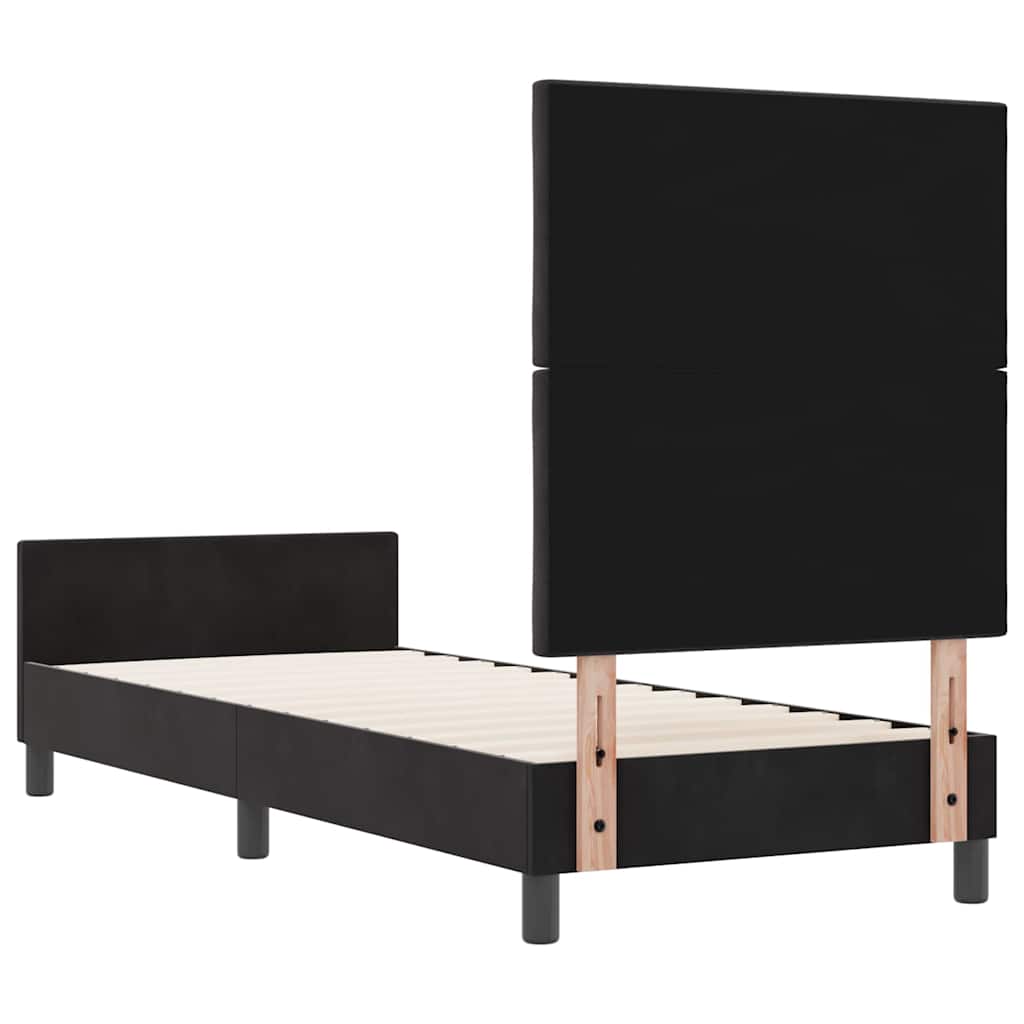 Boxspringbett mit Kopfteil Schwarz 80 x 200 cm Samt