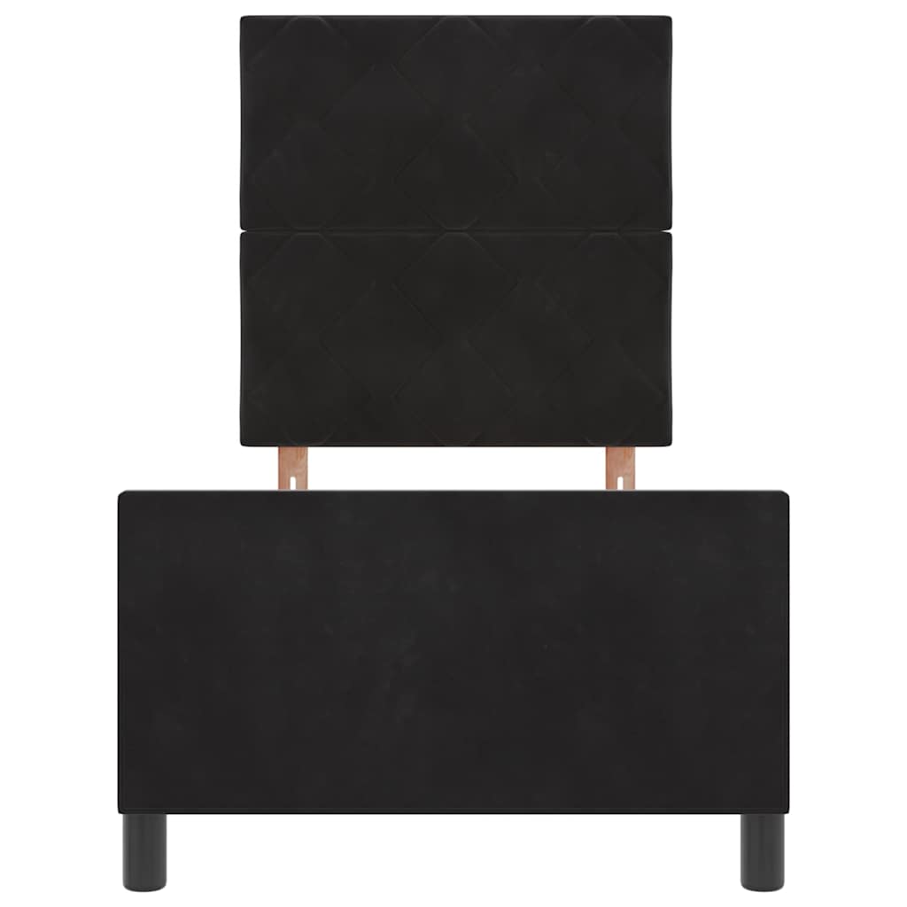 Boxspringbett mit Kopfteil Schwarz 80 x 200 cm Samt