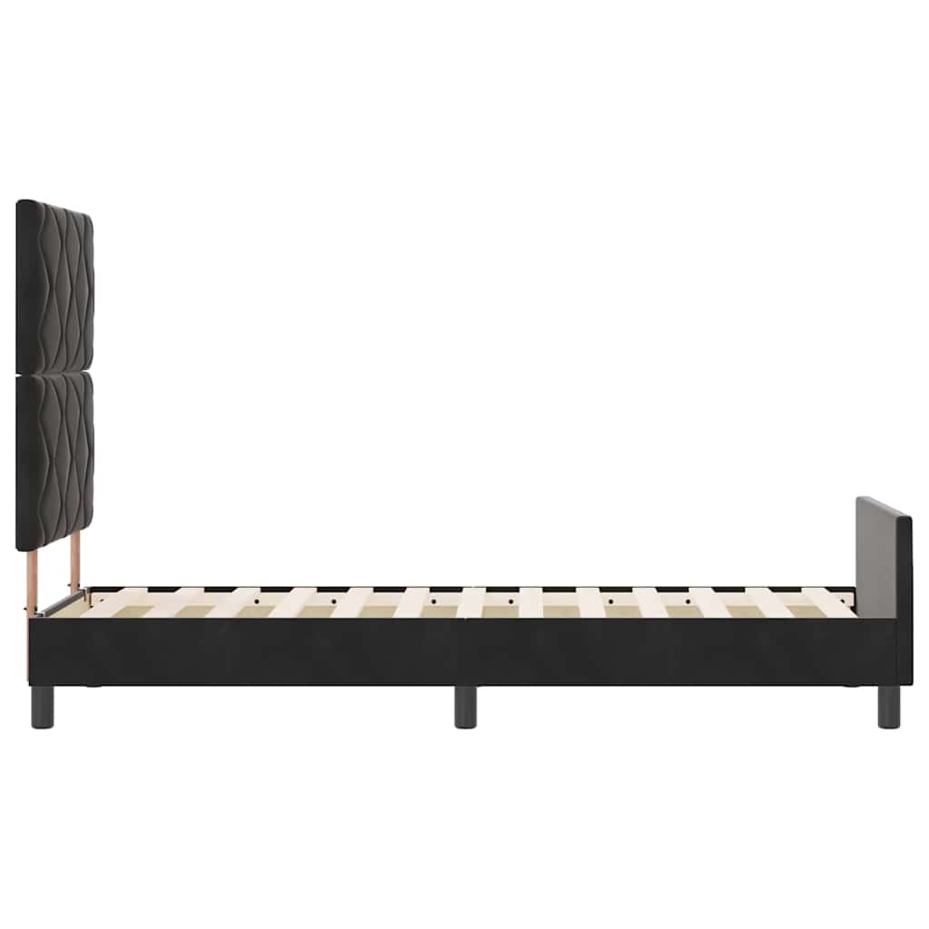 Boxspringbett mit Kopfteil Schwarz 80 x 200 cm Samt