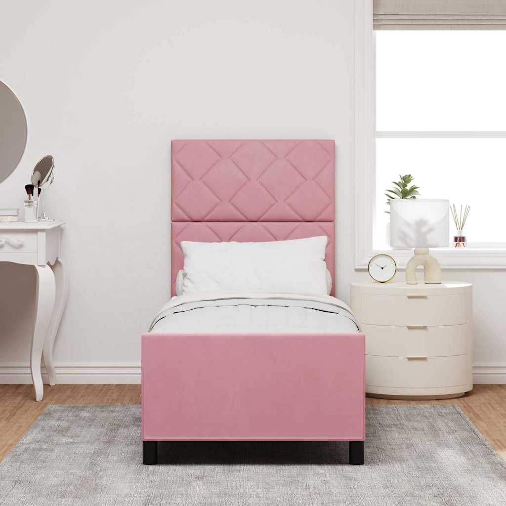 Boxspringbett mit Kopfteil Rosa 80 x 200 cm Samt