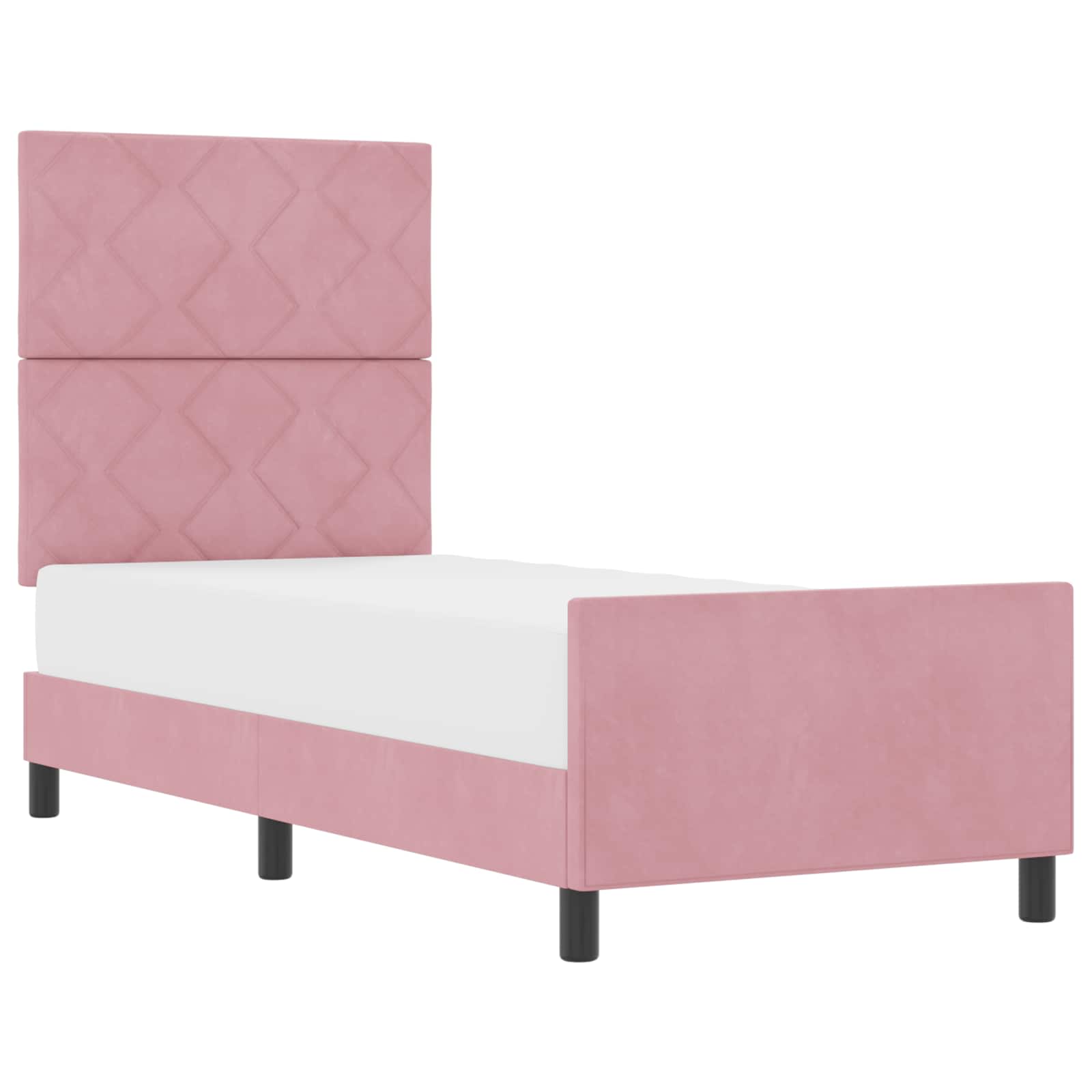 Boxspringbett mit Kopfteil Rosa 80 x 200 cm Samt