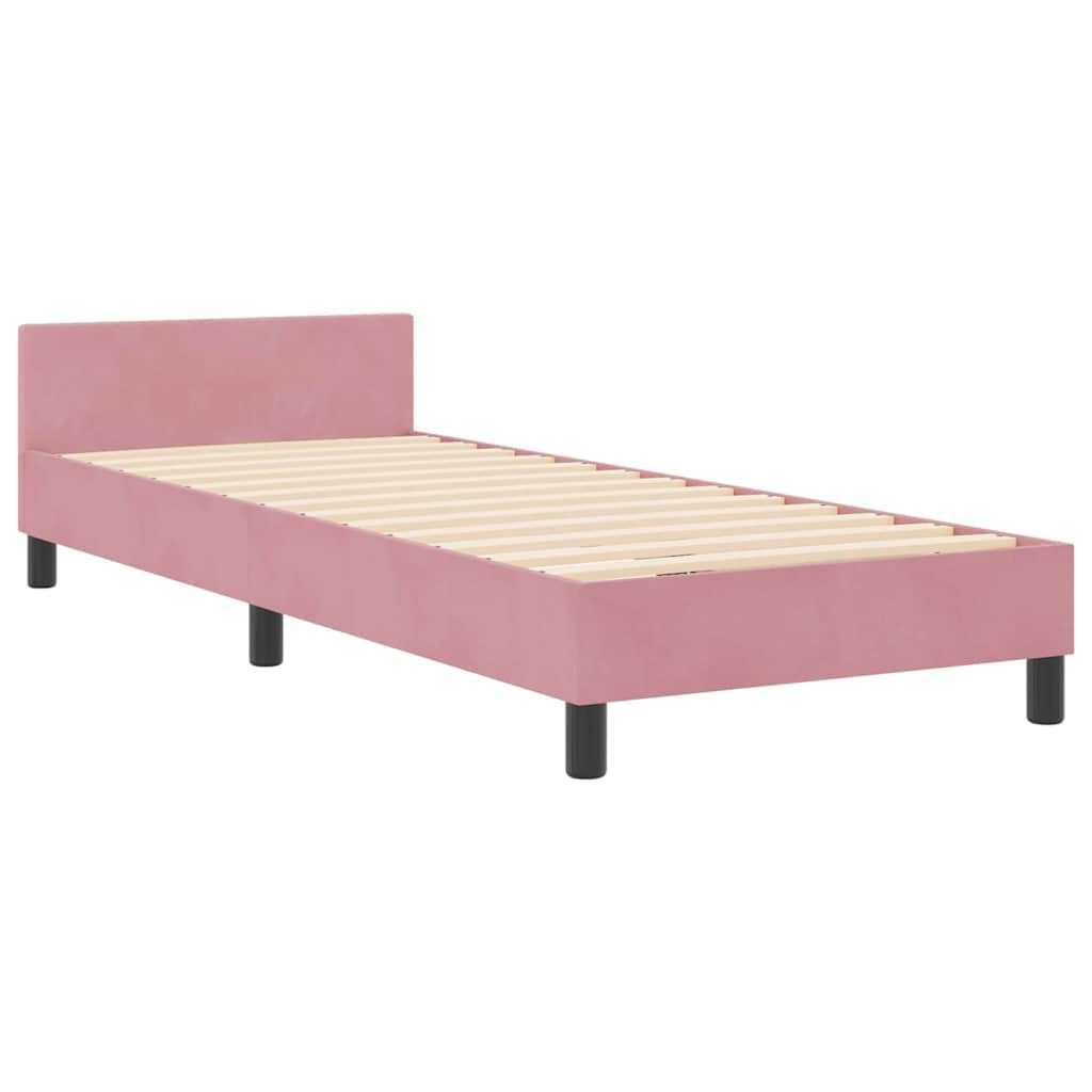 Boxspringbett mit Kopfteil Rosa 80 x 200 cm Samt