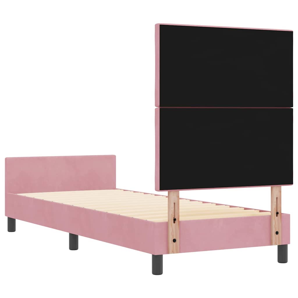 Boxspringbett mit Kopfteil Rosa 80 x 200 cm Samt