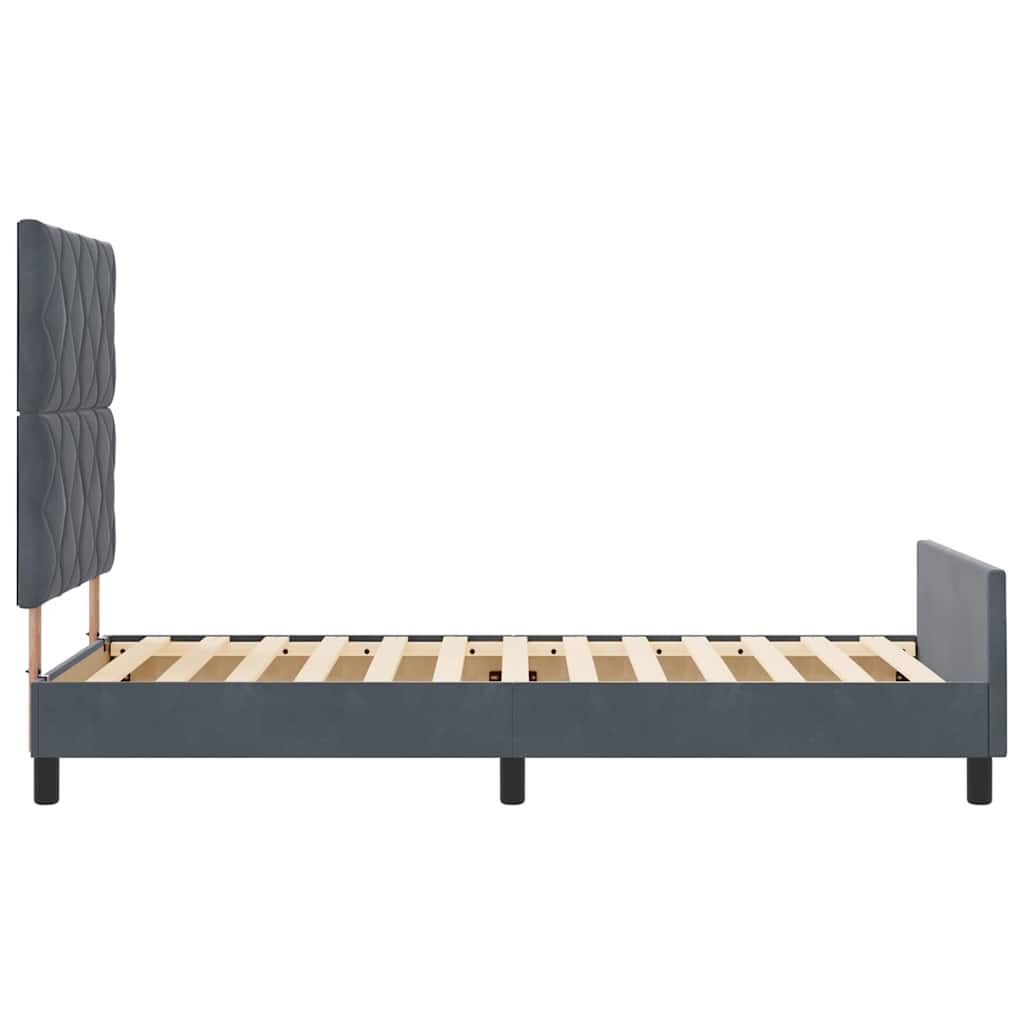 Boxspringbett mit Kopfteil Dunkelgrau 90 x 200 cm Samt