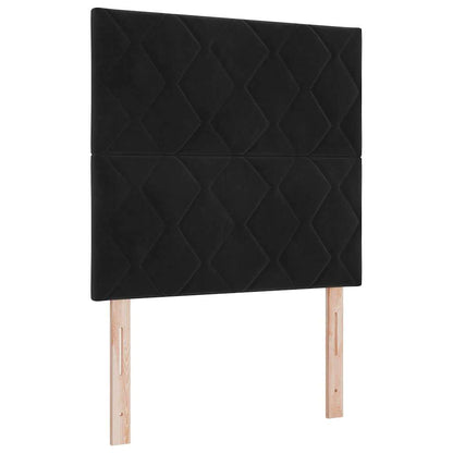 Boxspringbett mit Kopfteil Schwarz 90 x 200 cm Samt