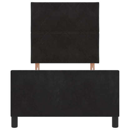 Boxspringbett mit Kopfteil Schwarz 90 x 200 cm Samt
