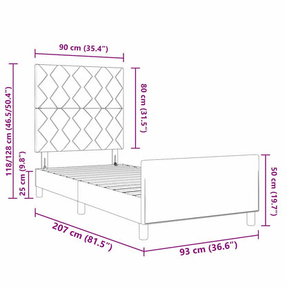 Boxspringbett mit Kopfteil Schwarz 90 x 200 cm Samt