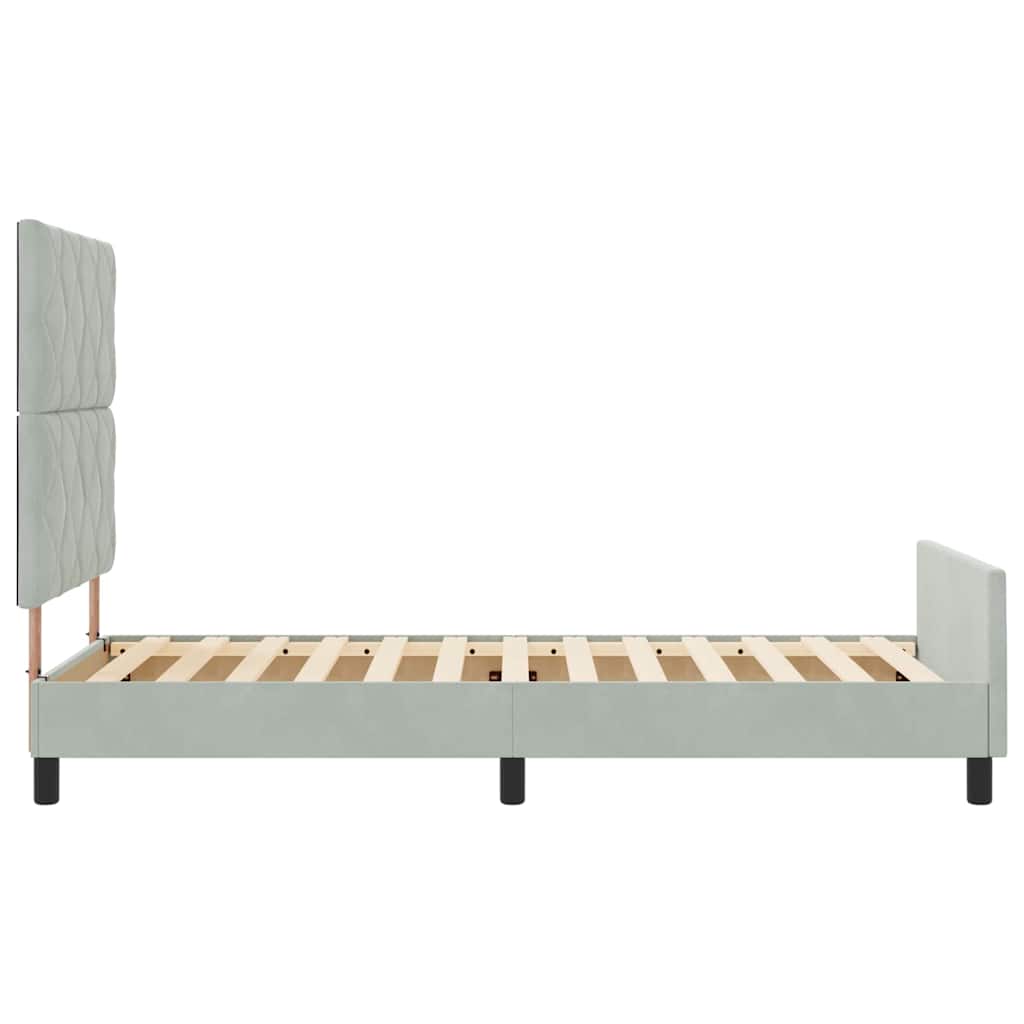 Boxspringbett mit Kopfteil Hellgrau 100 x 200 cm Samt