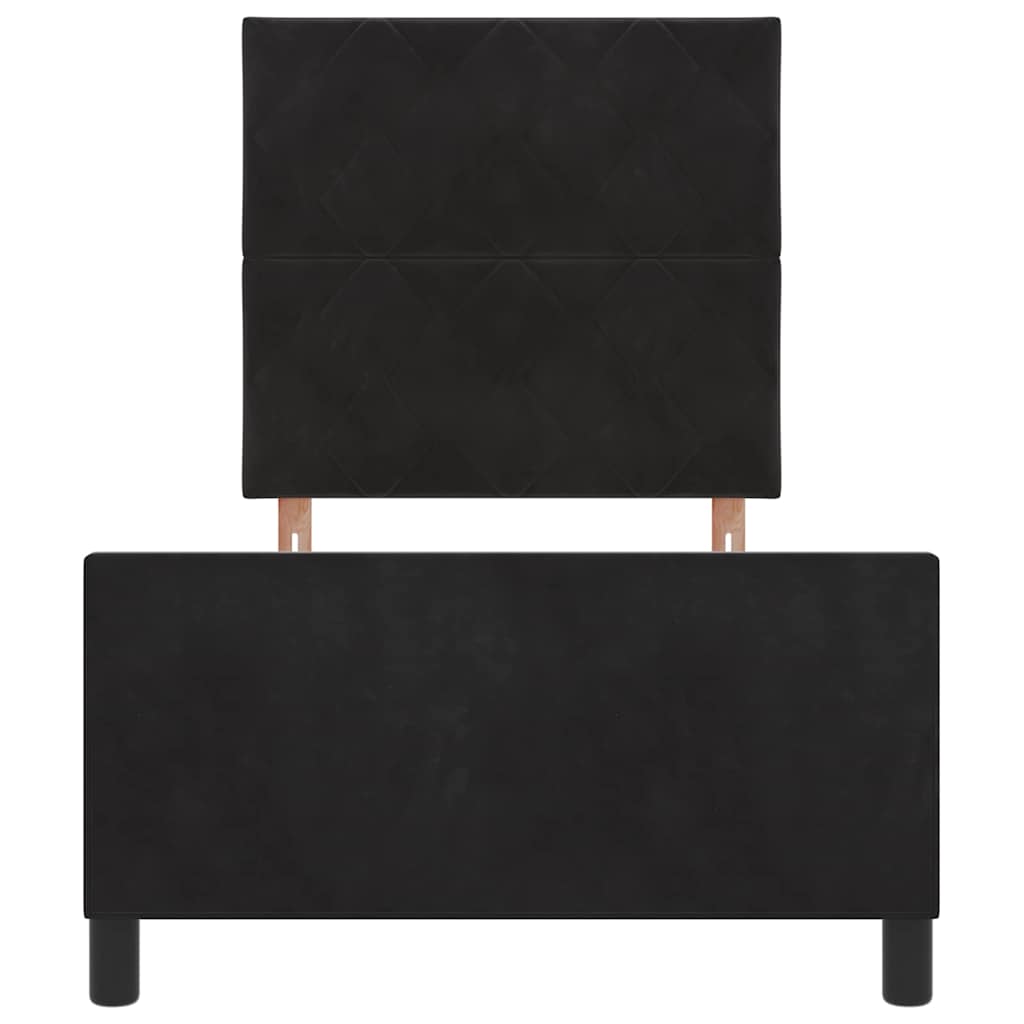 Boxspringbett mit Kopfteil Schwarz 100 x 200 cm Samt