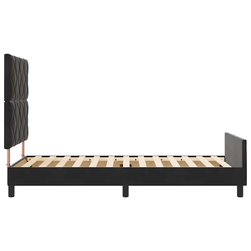 Boxspringbett mit Kopfteil Schwarz 100 x 200 cm Samt