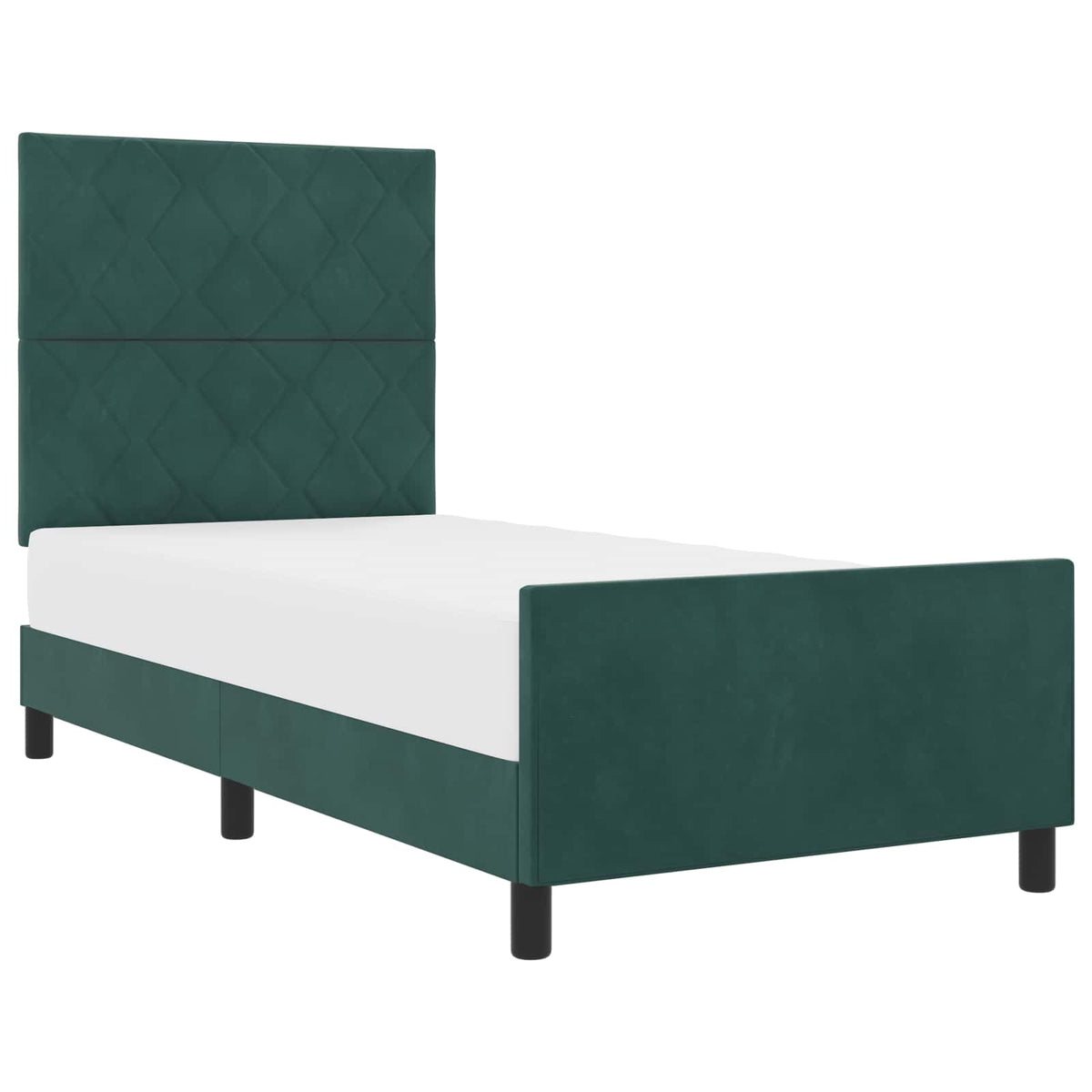 Boxspringbett mit Kopfteil Dunkelgrün 100 x 200 cm Samt
