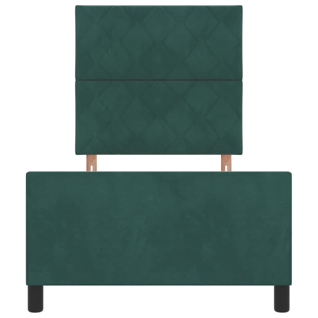 Boxspringbett mit Kopfteil Dunkelgrün 100 x 200 cm Samt