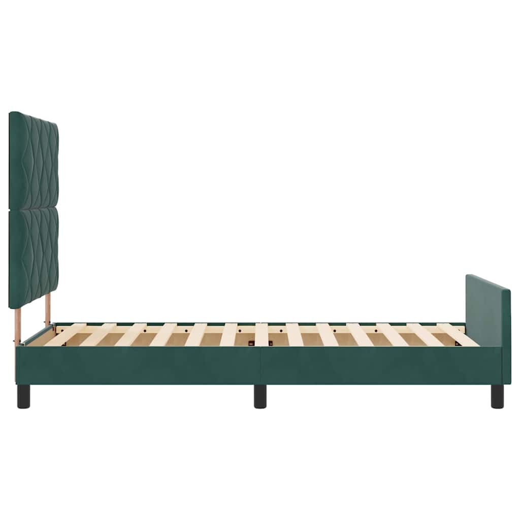 Boxspringbett mit Kopfteil Dunkelgrün 100 x 200 cm Samt