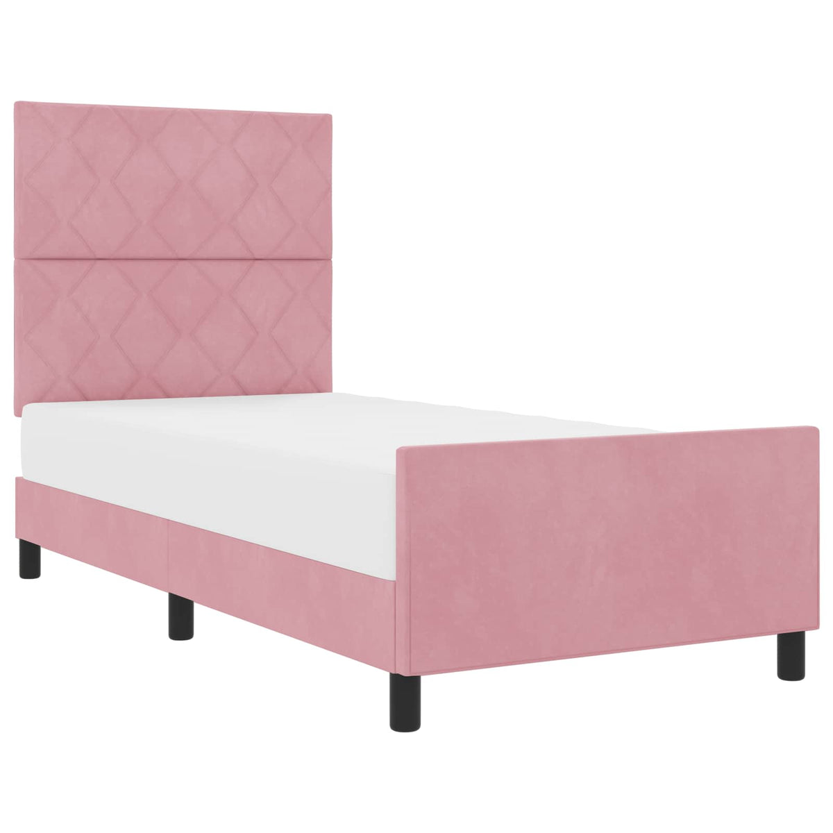 Boxspringbett mit Kopfteil Rosa 100 x 200 cm Samt