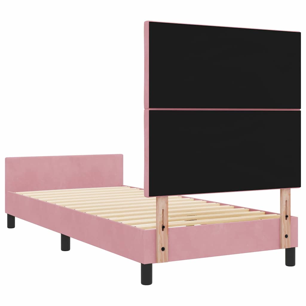 Boxspringbett mit Kopfteil Rosa 100 x 200 cm Samt