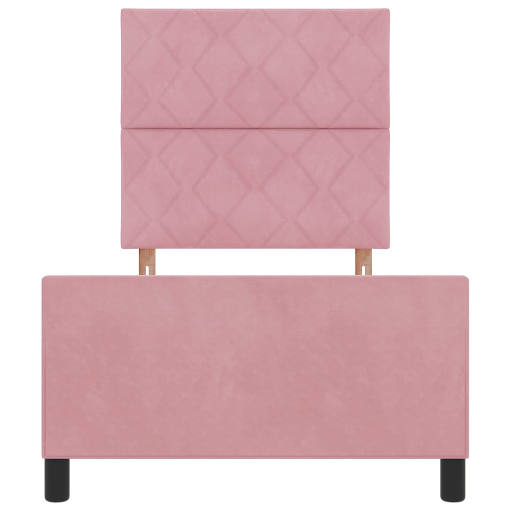 Boxspringbett mit Kopfteil Rosa 100 x 200 cm Samt