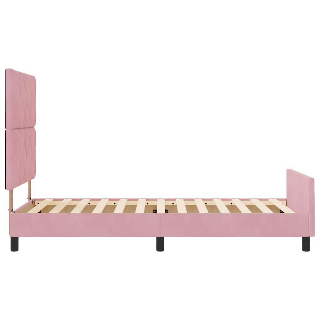 Boxspringbett mit Kopfteil Rosa 100 x 200 cm Samt