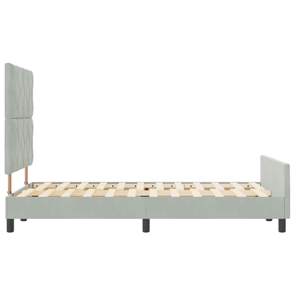 Boxspringbett mit Kopfteil Hellgrau 120 x 190 cm Samt