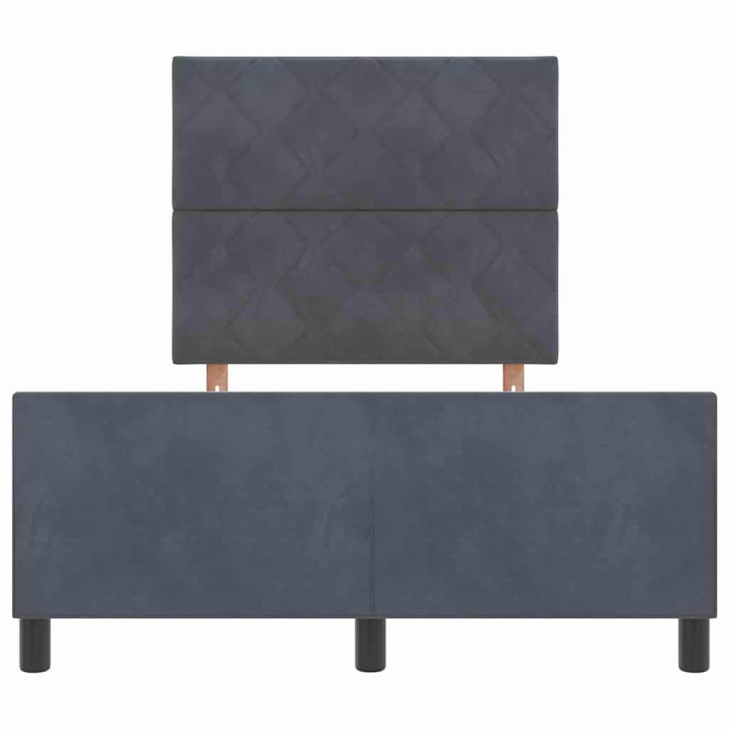 Boxspringbett mit Kopfteil Dunkelgrau 120 x 190 cm Samt