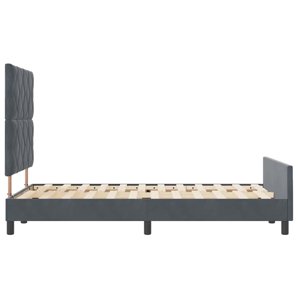 Boxspringbett mit Kopfteil Dunkelgrau 120 x 190 cm Samt