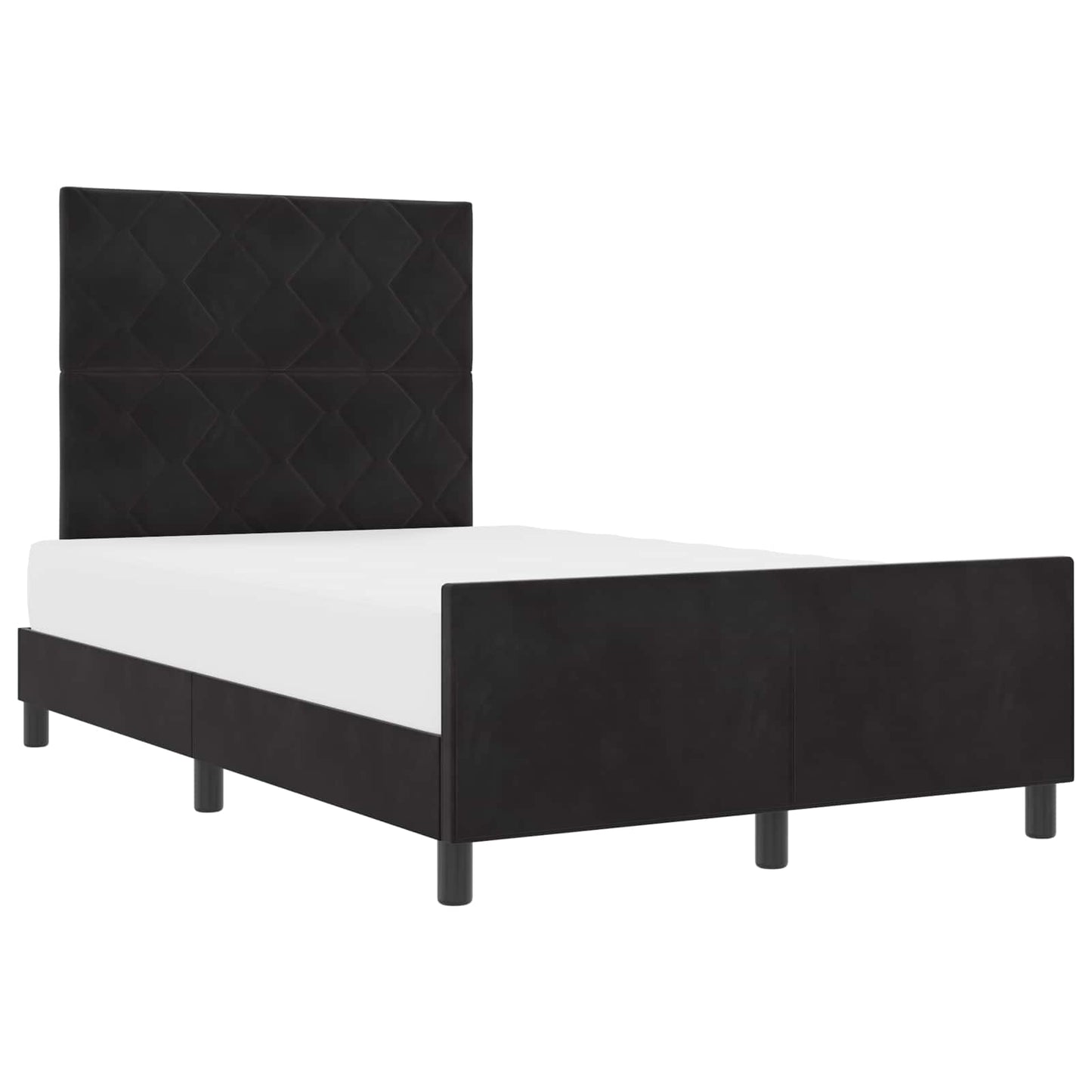 Boxspringbett mit Kopfteil Schwarz 120 x 190 cm Samt