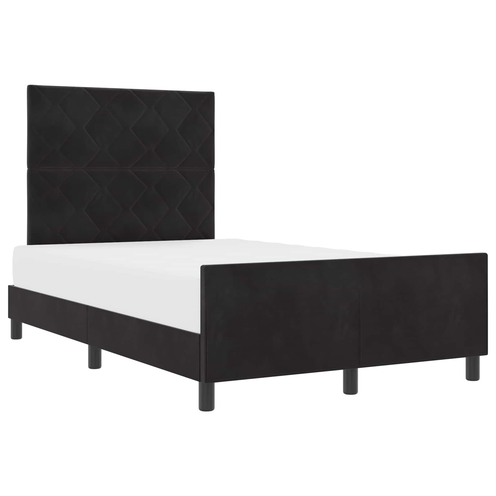 Boxspringbett mit Kopfteil Schwarz 120 x 190 cm Samt