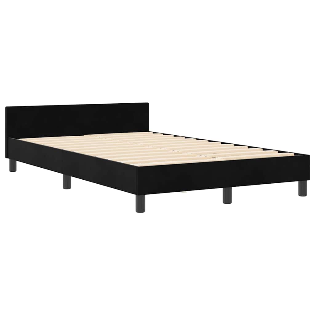 Boxspringbett mit Kopfteil Schwarz 120 x 190 cm Samt
