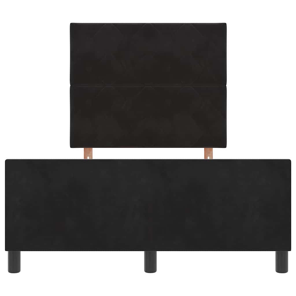 Bettgestell mit Kopfteil Schwarz 120 x 190 cm Samt