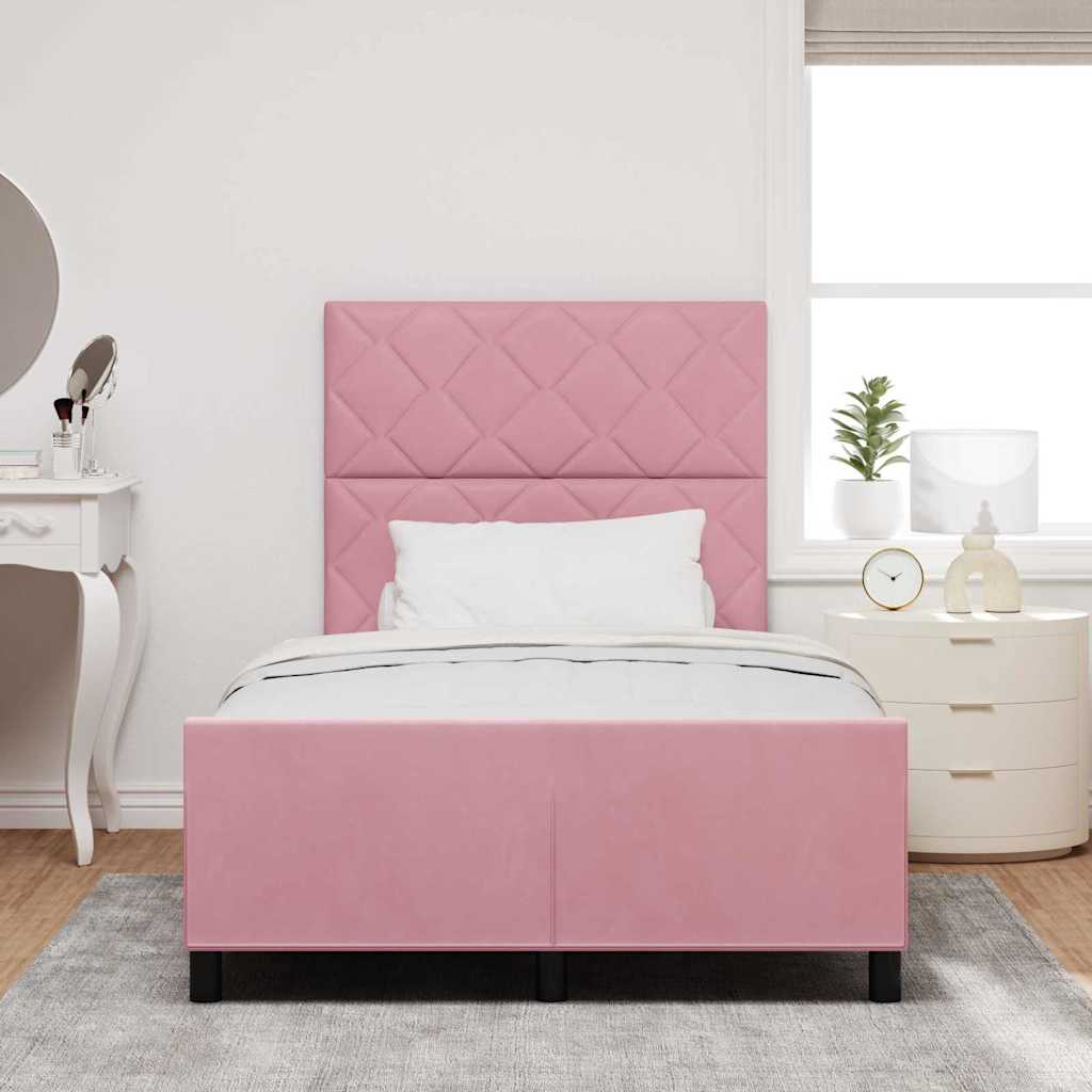 Boxspringbett mit Kopfteil Rosa 120 x 190 cm Samt