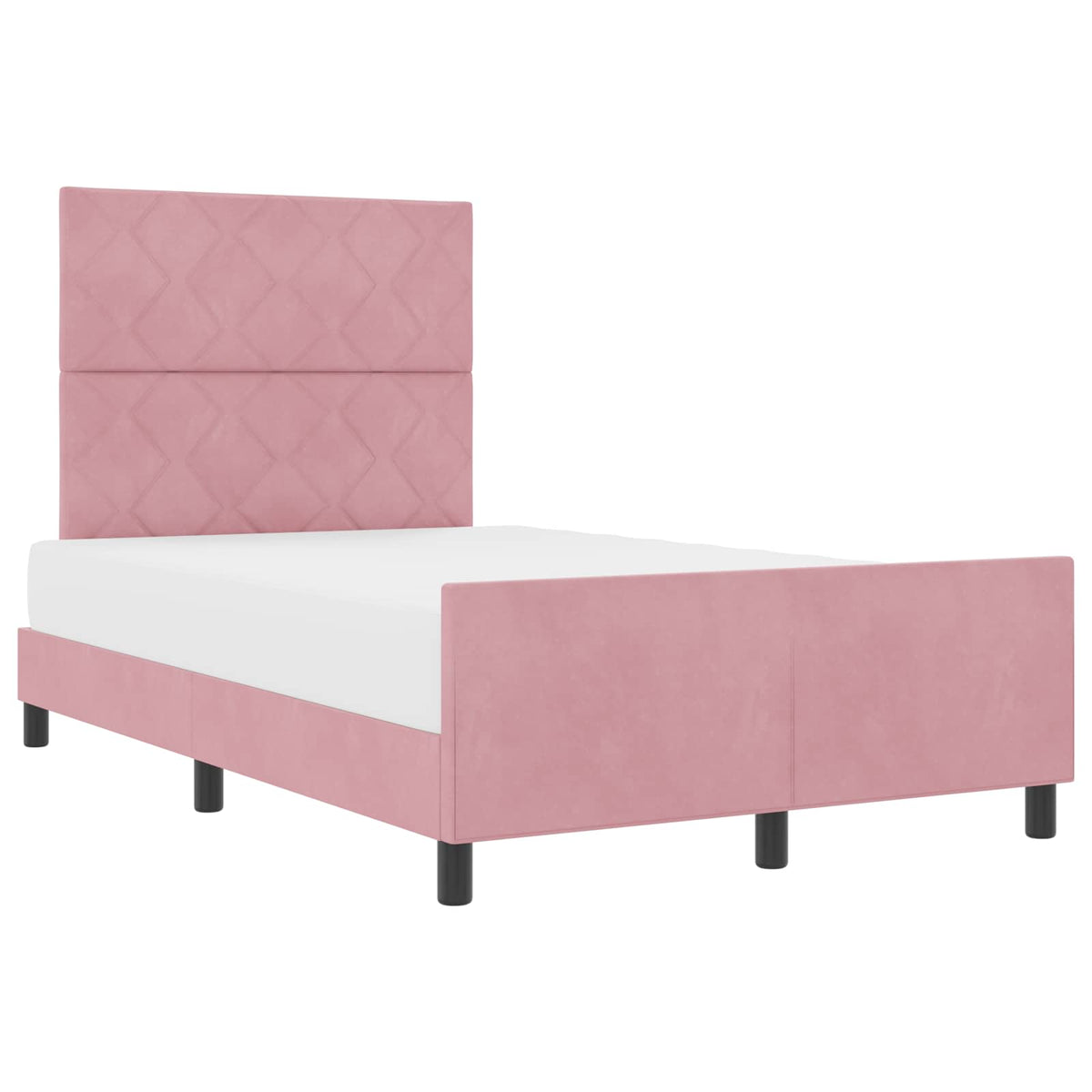 Boxspringbett mit Kopfteil Rosa 120 x 190 cm Samt