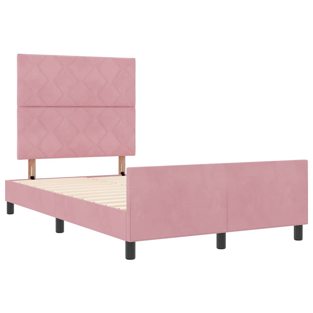 Boxspringbett mit Kopfteil Rosa 120 x 190 cm Samt