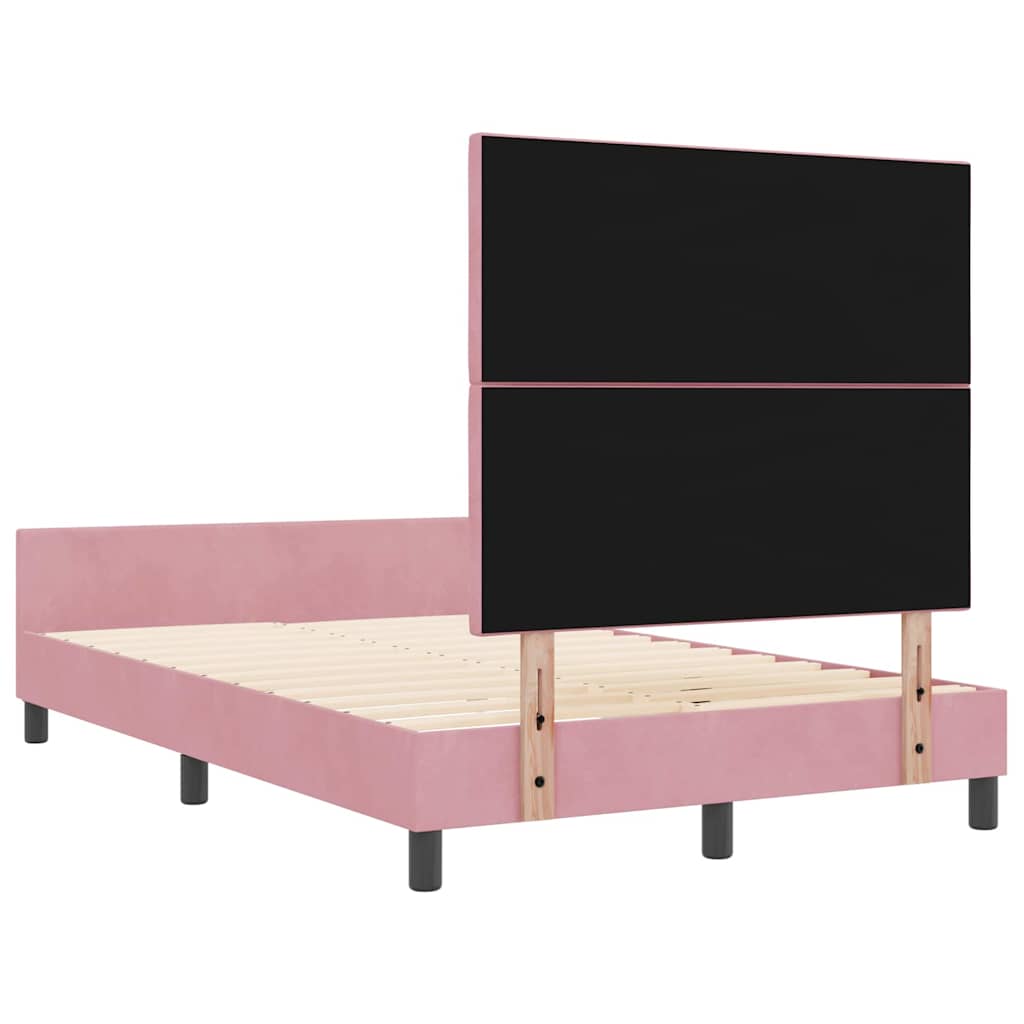 Boxspringbett mit Kopfteil Rosa 120 x 190 cm Samt
