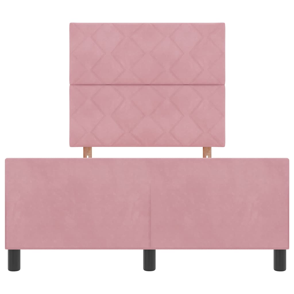 Boxspringbett mit Kopfteil Rosa 120 x 190 cm Samt