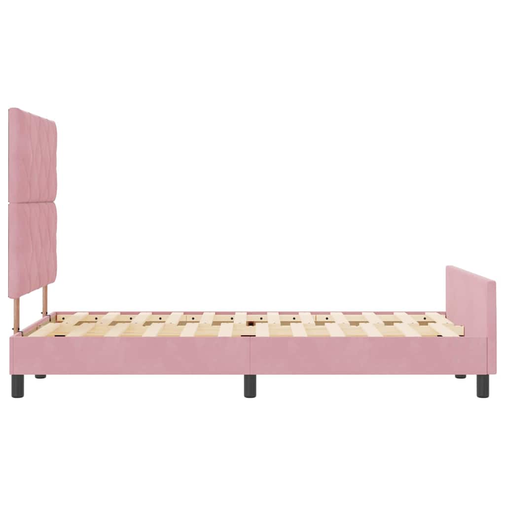 Boxspringbett mit Kopfteil Rosa 120 x 190 cm Samt
