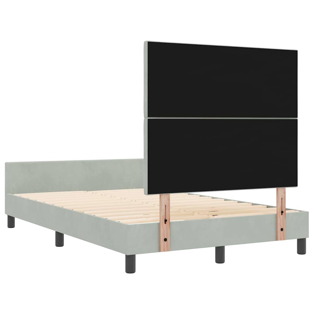 Boxspringbett mit Kopfteil Hellgrau 120 x 200 cm Samt