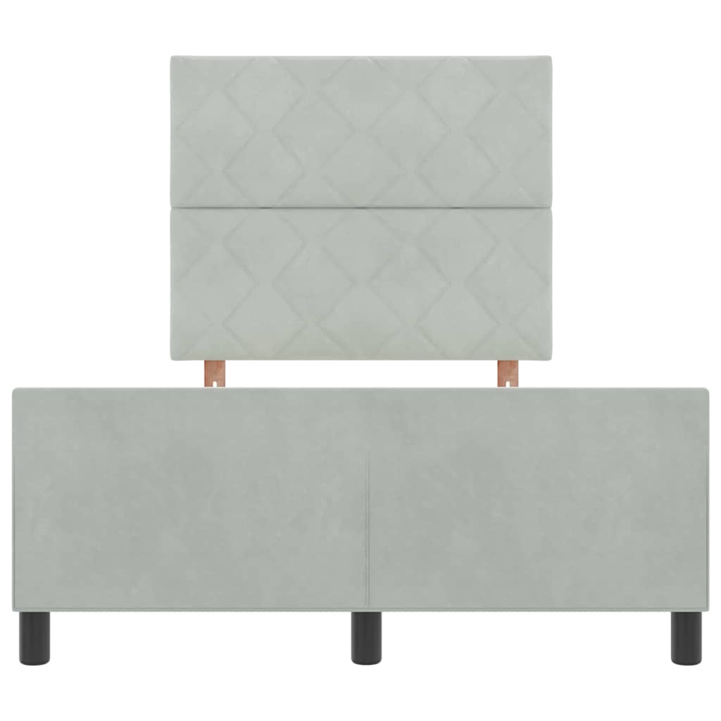 Boxspringbett mit Kopfteil Hellgrau 120 x 200 cm Samt