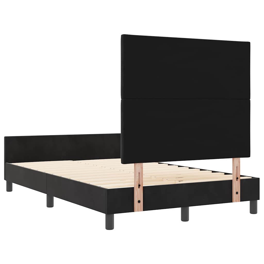 Boxspringbett mit Kopfteil Schwarz 120 x 200 cm Samt