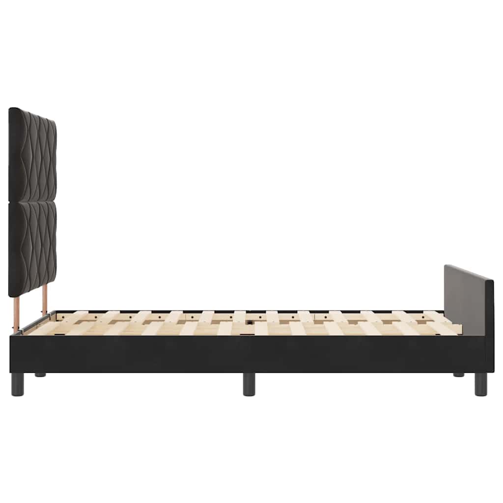Boxspringbett mit Kopfteil Schwarz 120 x 200 cm Samt
