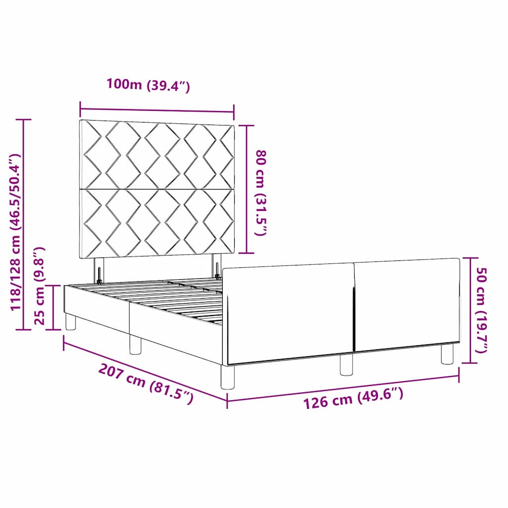 Boxspringbett mit Kopfteil Schwarz 120 x 200 cm Samt