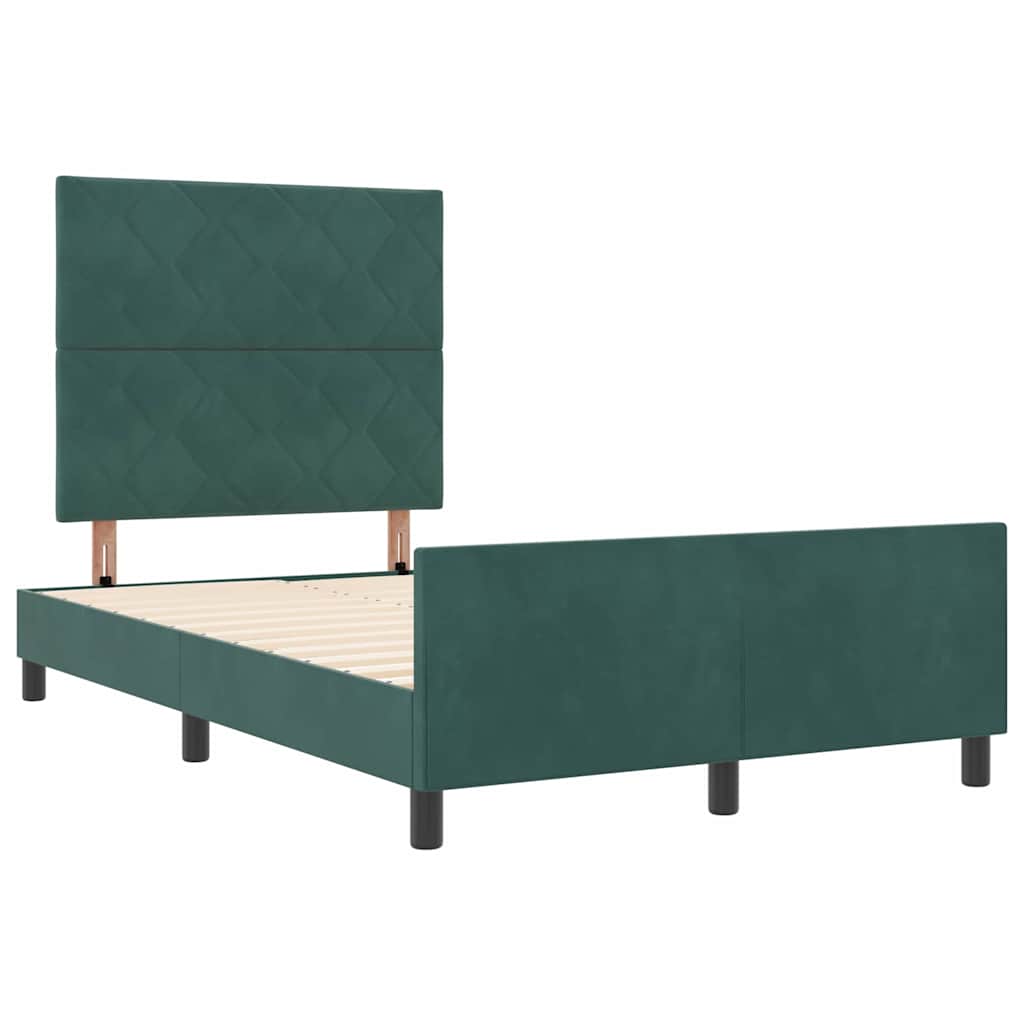 Boxspringbett mit Kopfteil Dunkelgrün 120 x 200 cm Samt
