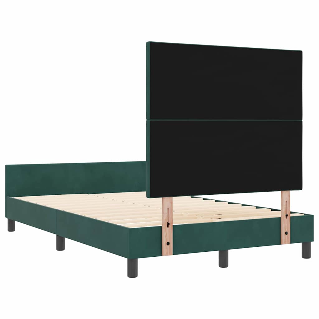 Boxspringbett mit Kopfteil Dunkelgrün 120 x 200 cm Samt