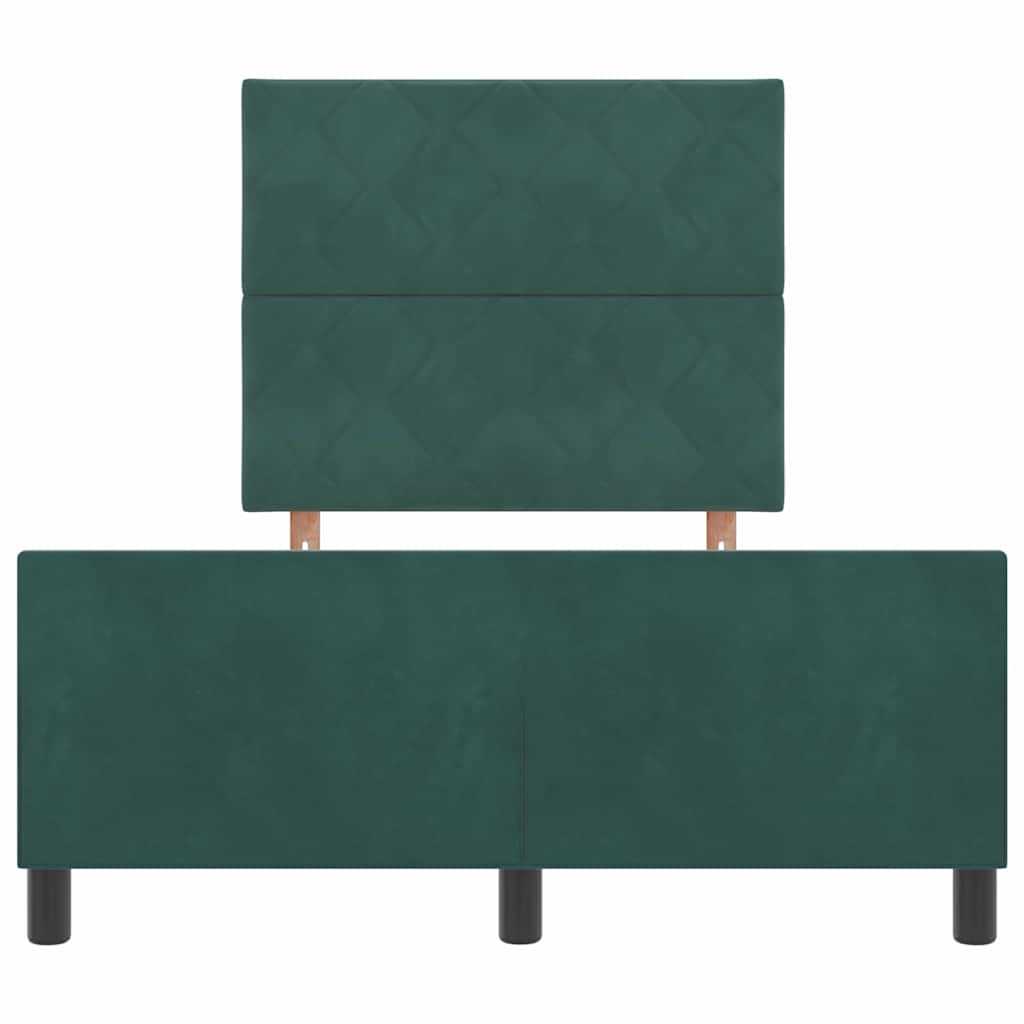 Boxspringbett mit Kopfteil Dunkelgrün 120 x 200 cm Samt