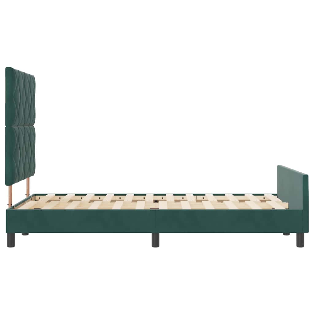 Boxspringbett mit Kopfteil Dunkelgrün 120 x 200 cm Samt