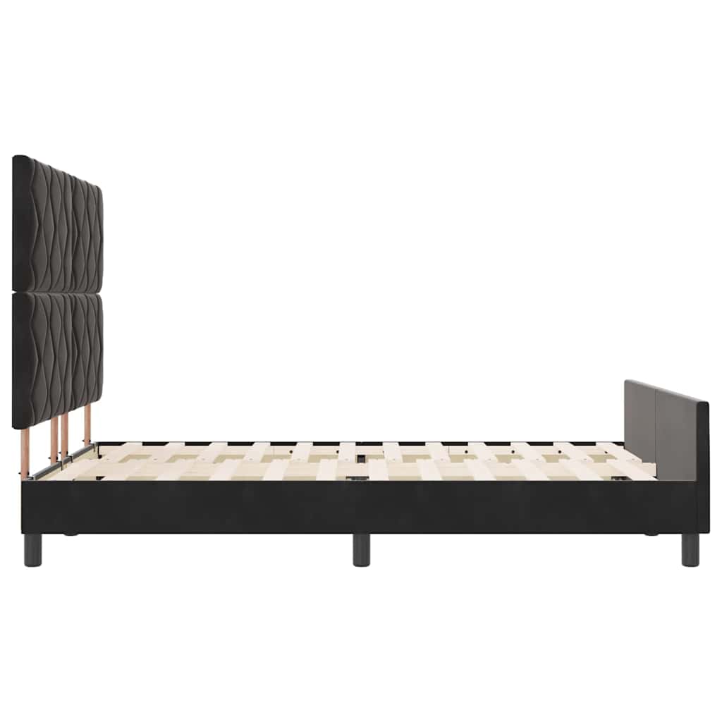 Boxspringbett mit Kopfteil Schwarz 140 x 190 cm Samt