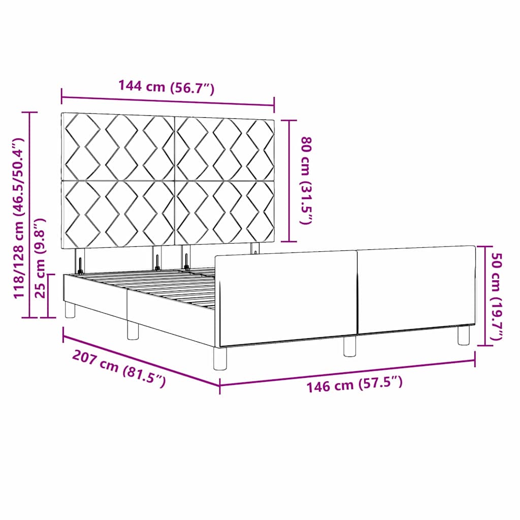Boxspringbett mit Kopfteil Dunkelgrau 140 x 200 cm Samt