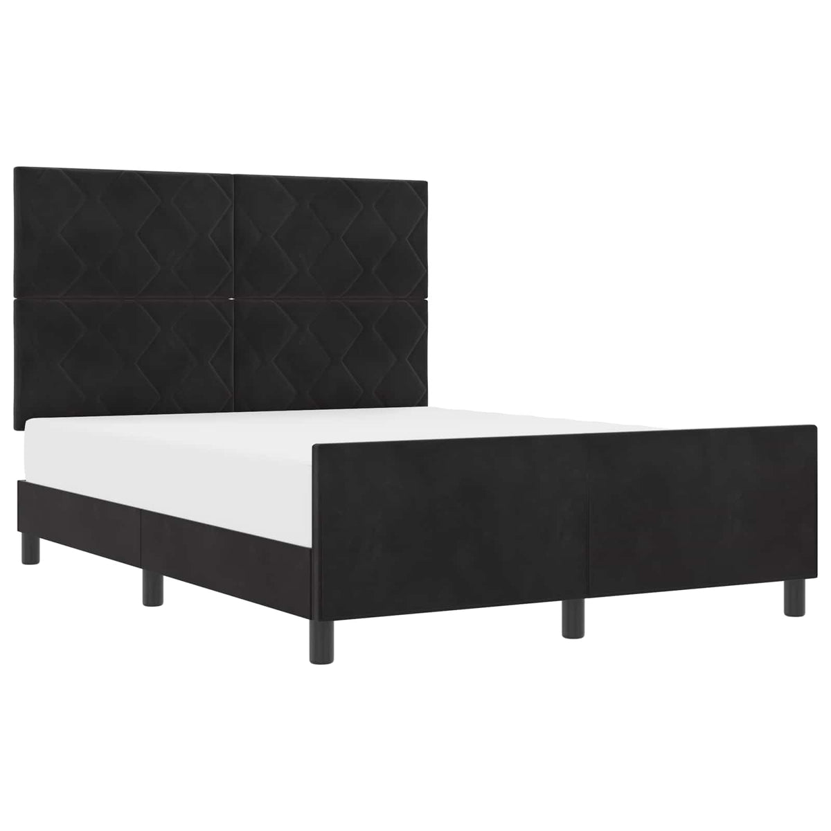Boxspringbett mit Kopfteil Schwarz 140 x 200 cm Samt
