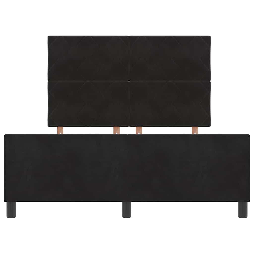 Boxspringbett mit Kopfteil Schwarz 140 x 200 cm Samt
